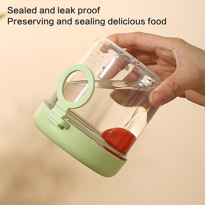 On-the-Go Salad and Yogurt Glass Cup with Leak-Proof Lid & Spoon
