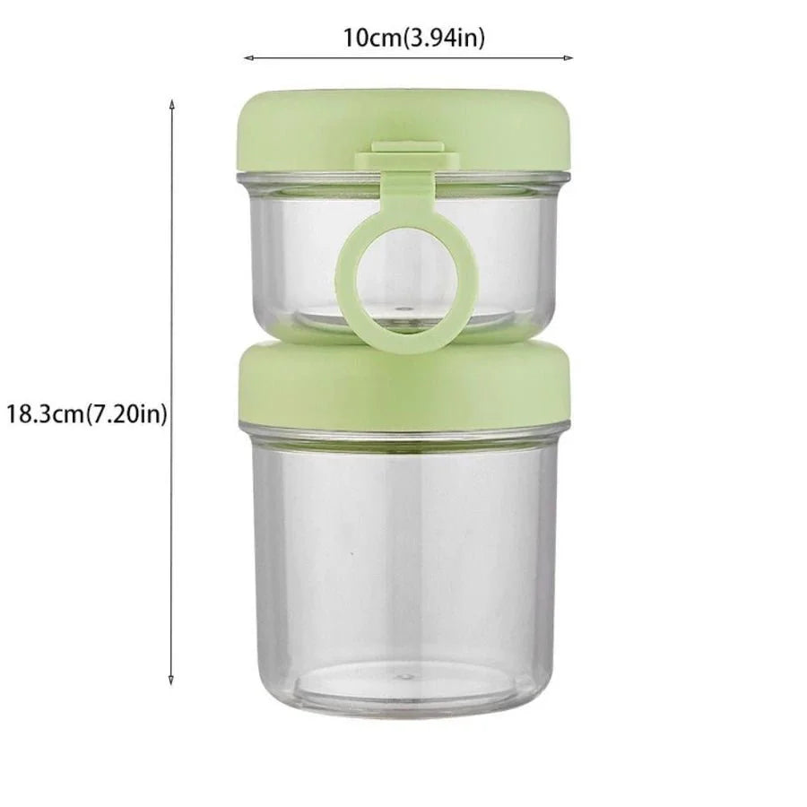 On-the-Go Salad and Yogurt Glass Cup with Leak-Proof Lid & Spoon