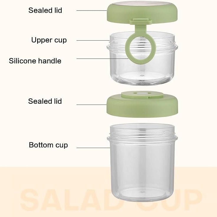 On-the-Go Salad and Yogurt Glass Cup with Leak-Proof Lid & Spoon
