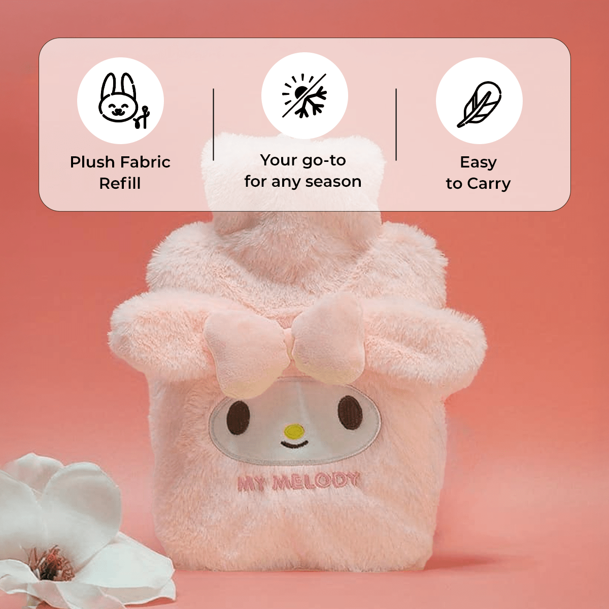 Plush Comfort Non-Electric Pink Heating Water Bag