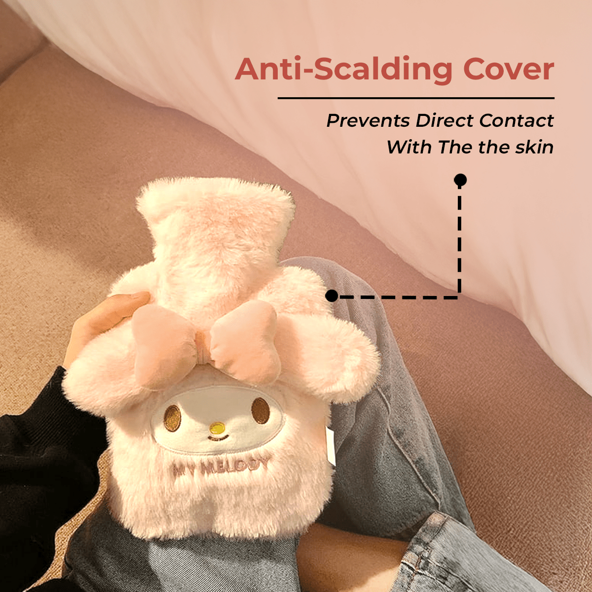 Plush Comfort Non-Electric Pink Heating Water Bag
