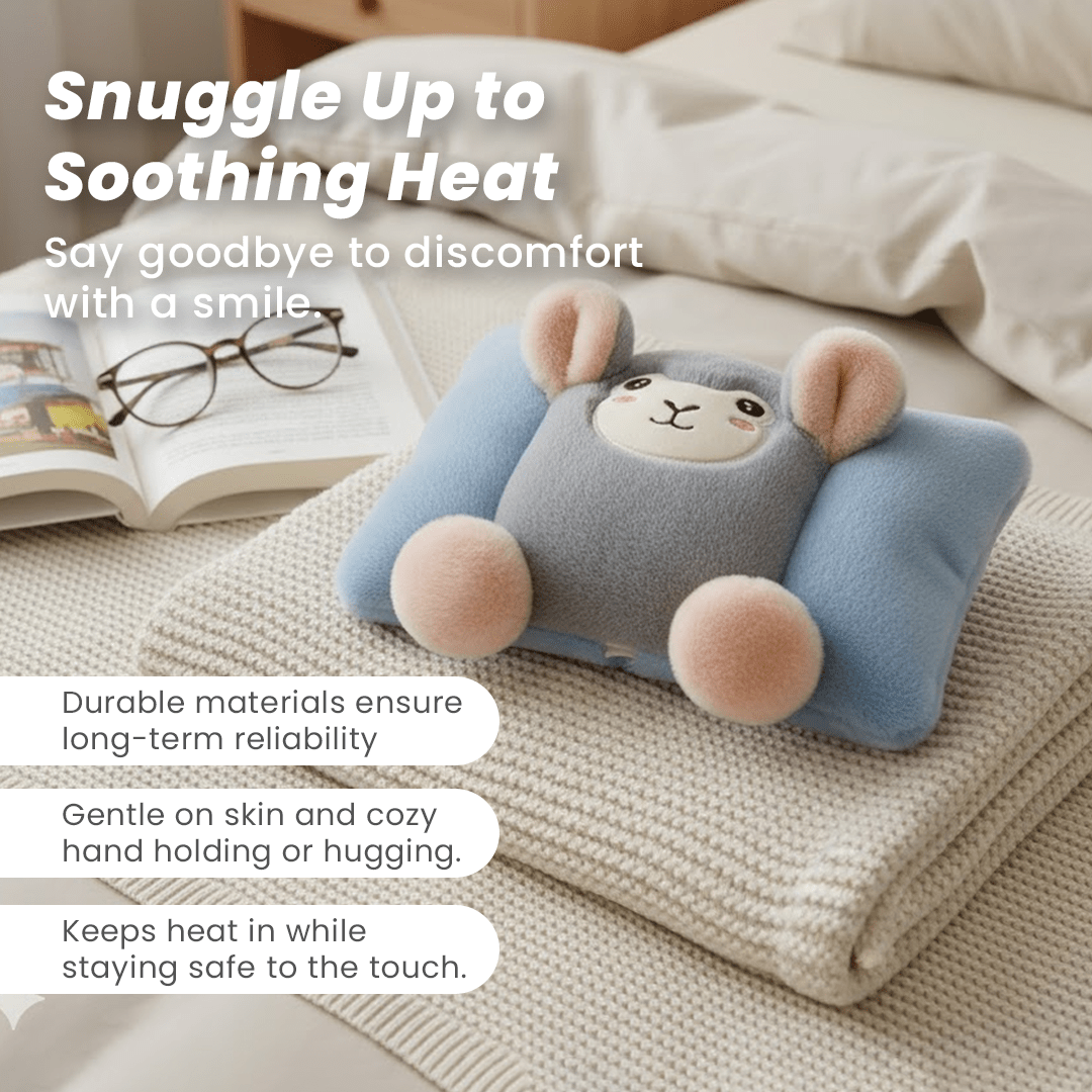Portable Soft Flannel Electric Blue Hot Water Bag