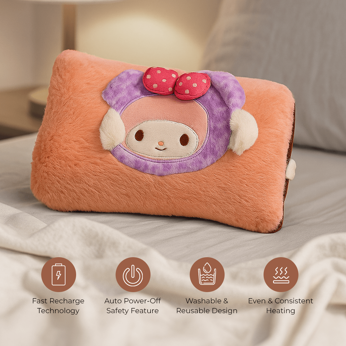 Rechargeable Compact Pillow-Style Electric Heating Pad