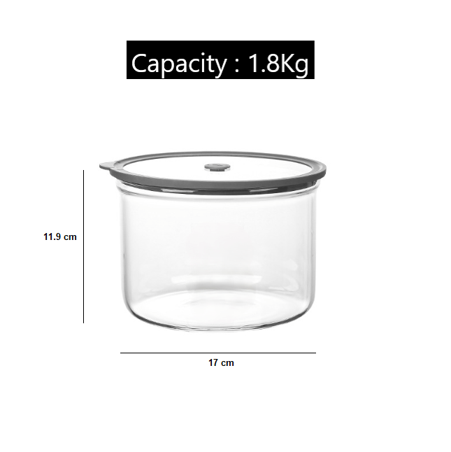 Multi-Purpose Transparent Borosilicate Food Storage Container with Airtight Lid
