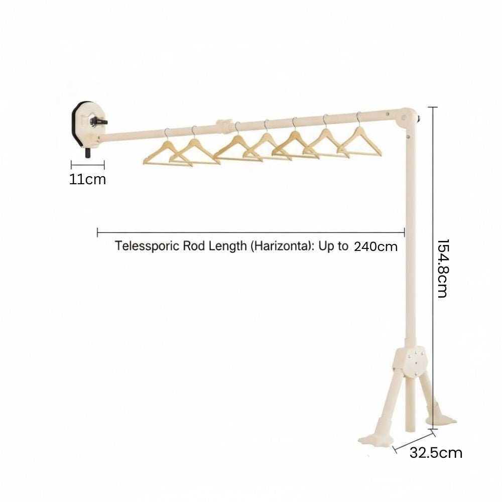 Foldable Suction Cup Laundry Drying Rod