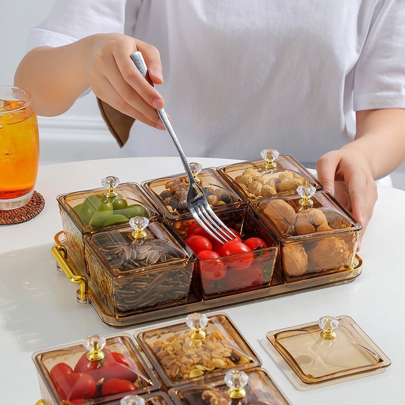 Luxury Serving Tray With Bowls & Lid