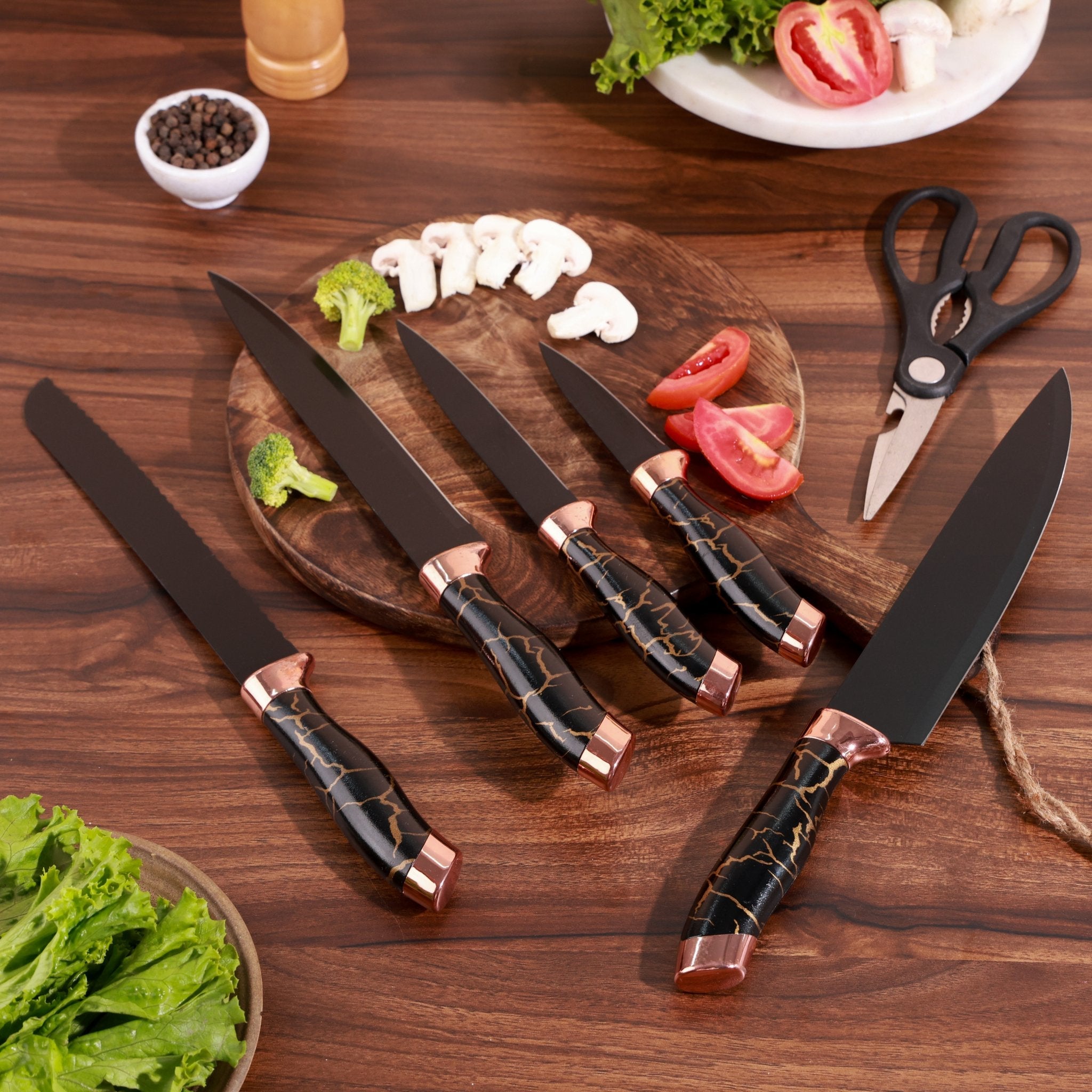 Premium Stainless Steel Knife Set With Block