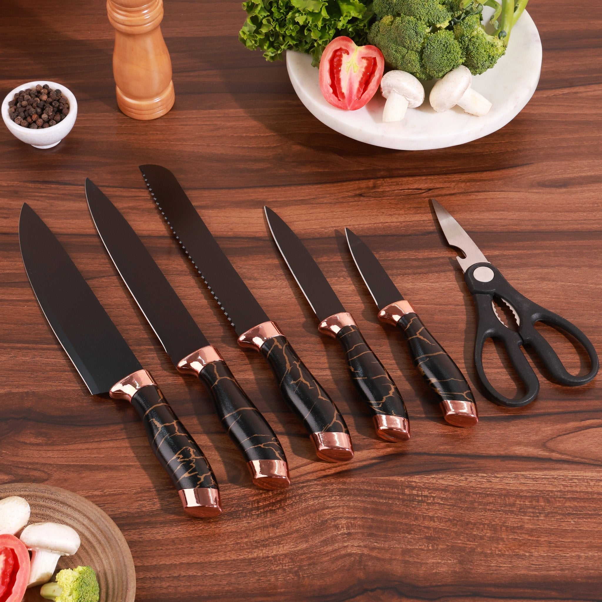 Premium Stainless Steel Knife Set With Block