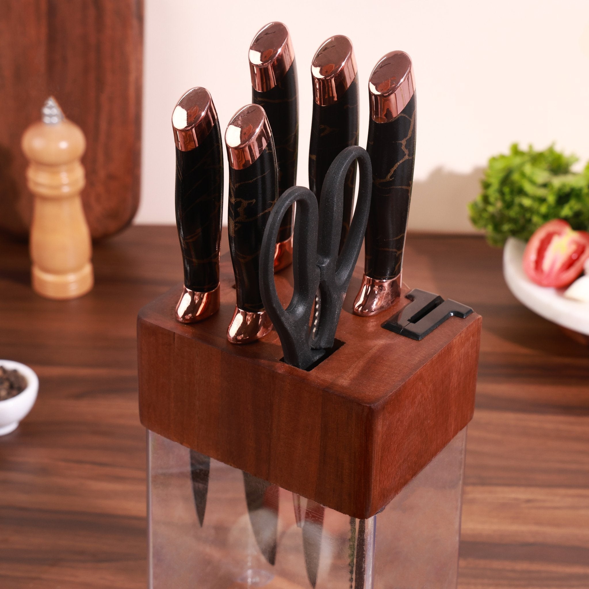 Premium Stainless Steel Knife Set With Block
