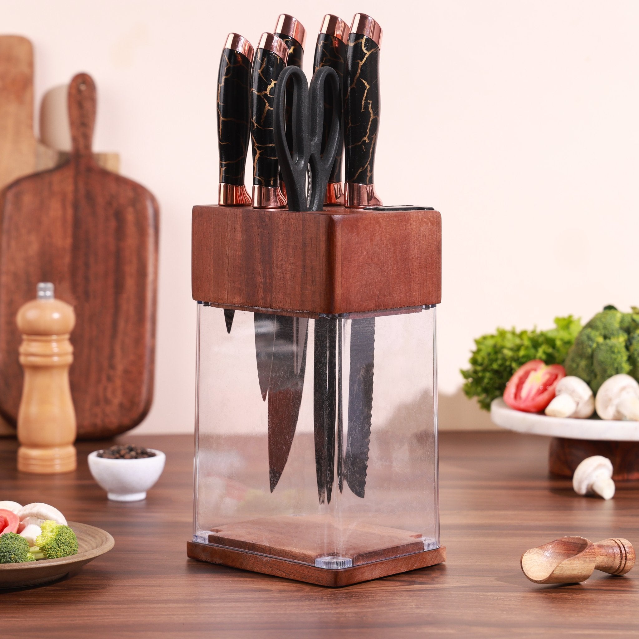 Premium Stainless Steel Knife Set With Block